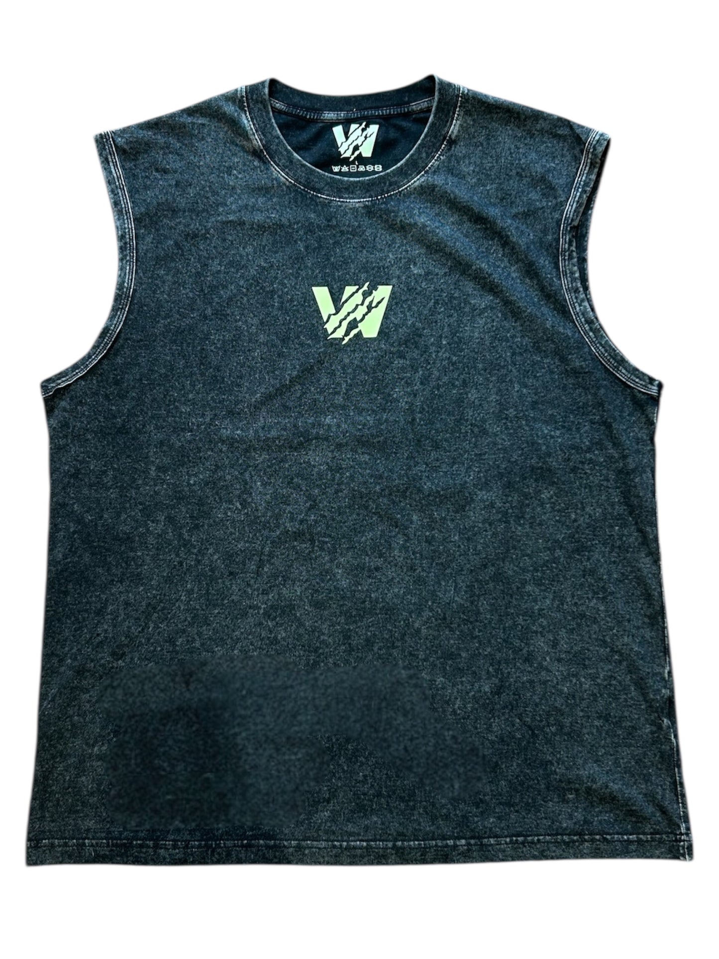 Acid Wash Classic Print Vest - Black/Green