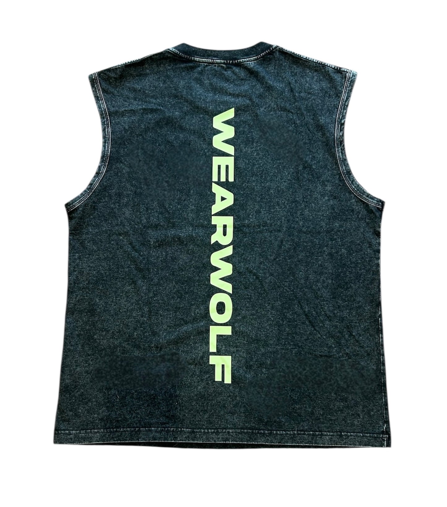 Acid Wash Classic Print Vest - Black/Green