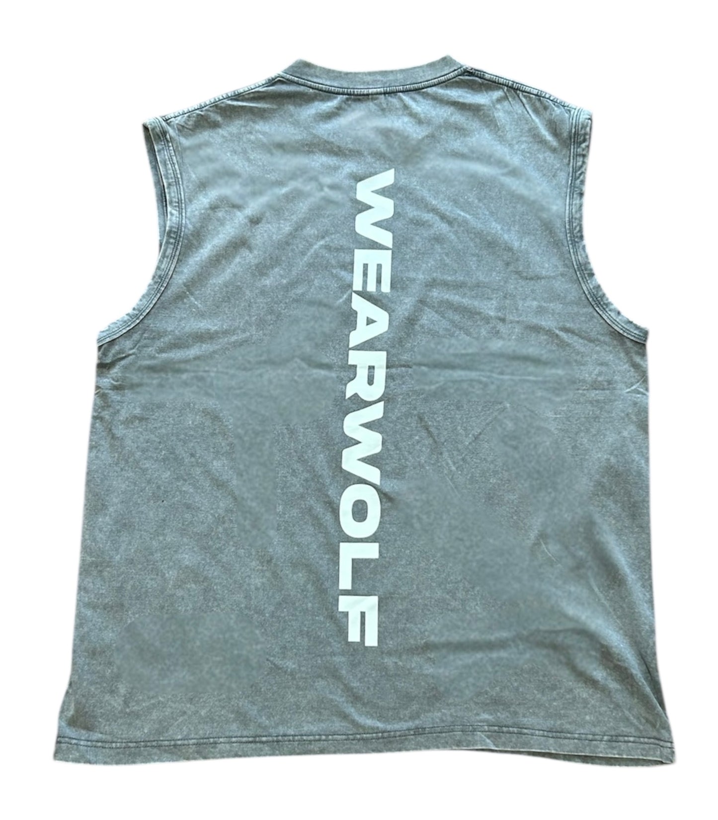 Acid Wash Classic Print Vest - Grey/White