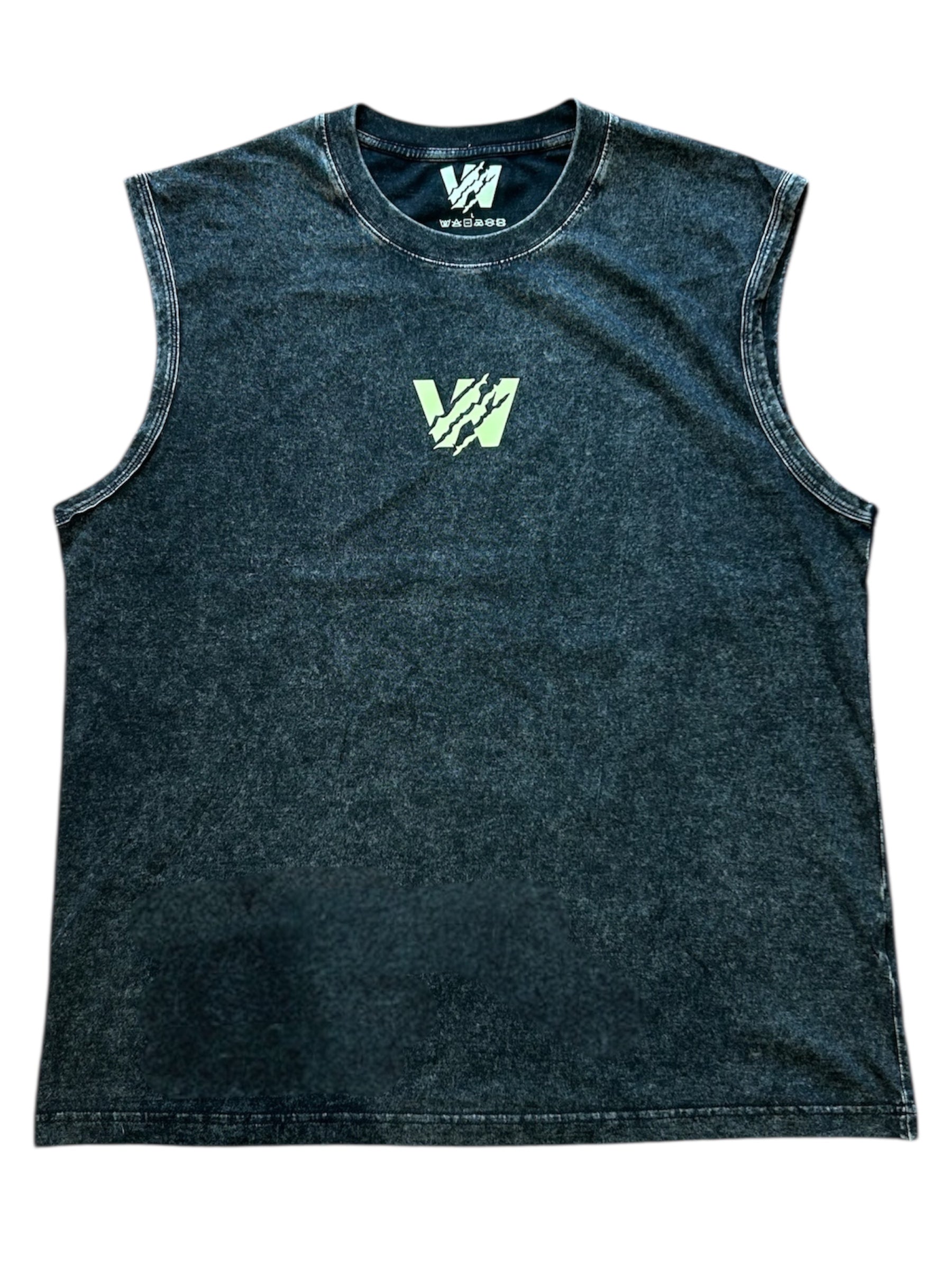 Acid Wash Classic Print Vest - Black/Green