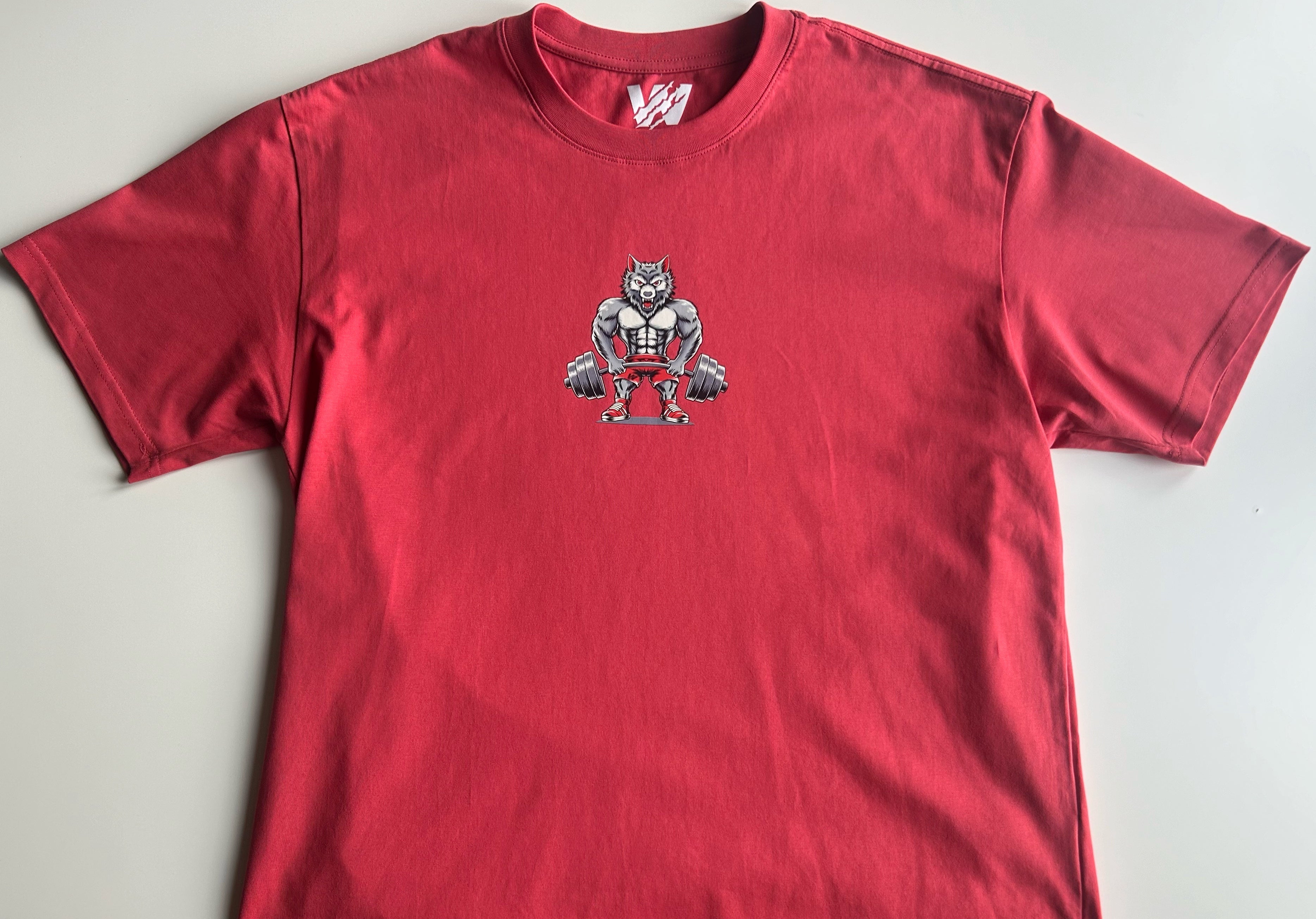 Wolf Design Oversized Tee - Red