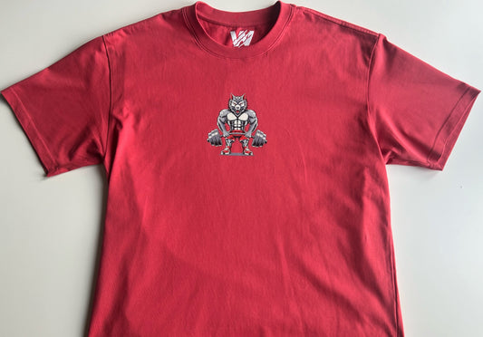 Wolf Design Oversized Tee - Red