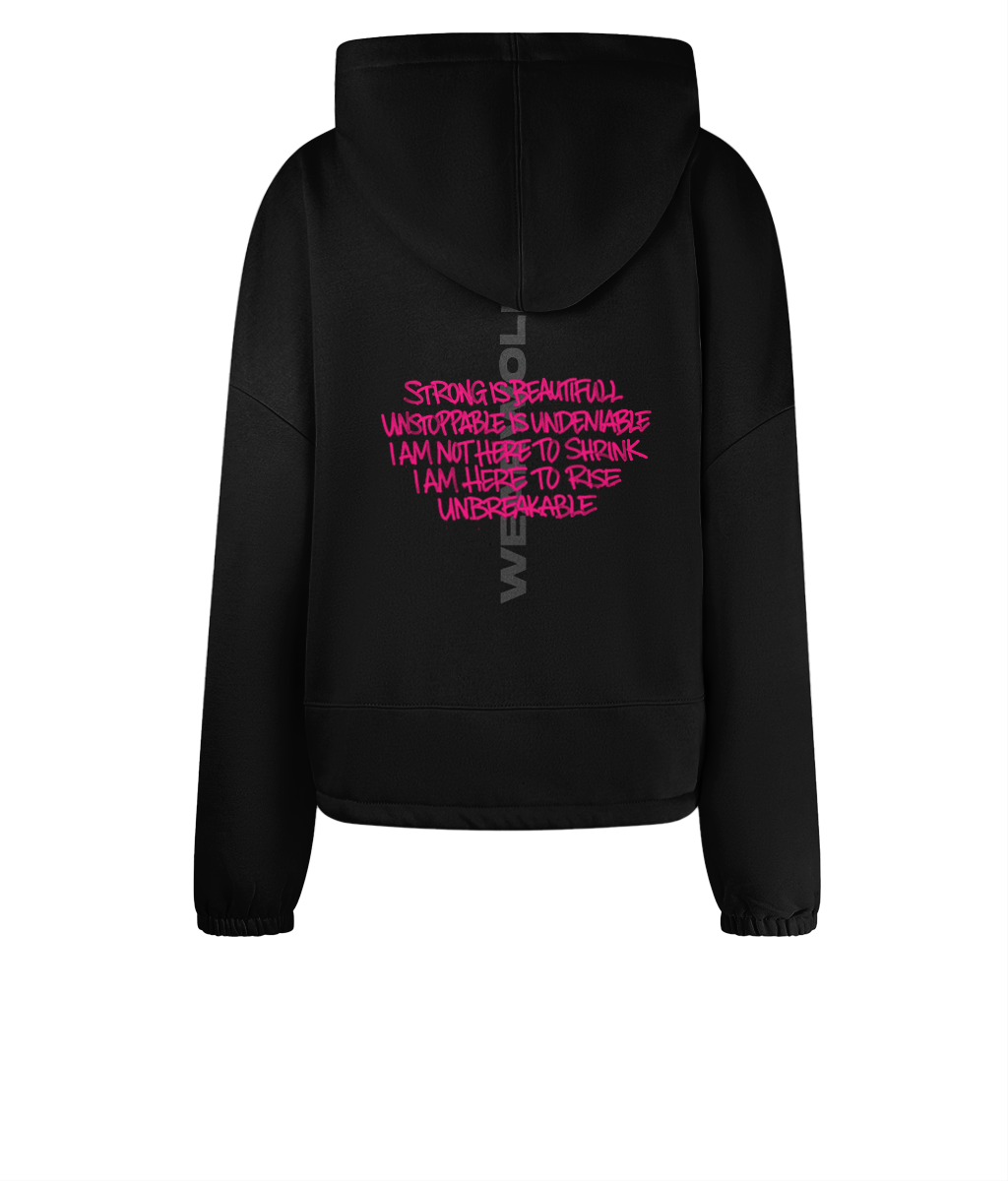 Women's Cropped Oversized Hoodie - Unbreakable Range