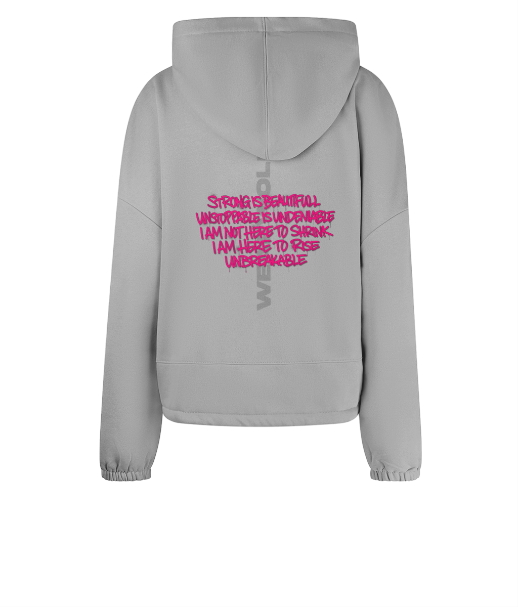 Women's Cropped Oversized Hoodie - Unbreakable Range