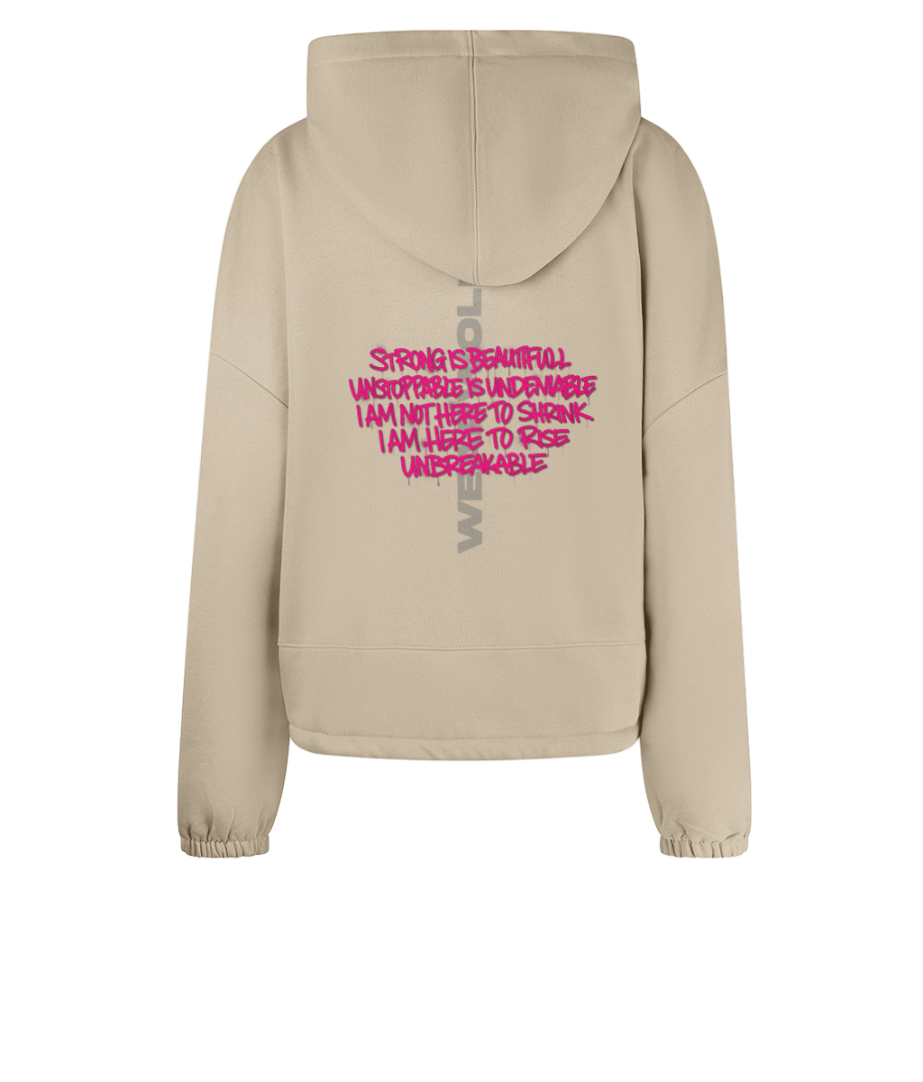 Women's Cropped Oversized Hoodie - Unbreakable Range