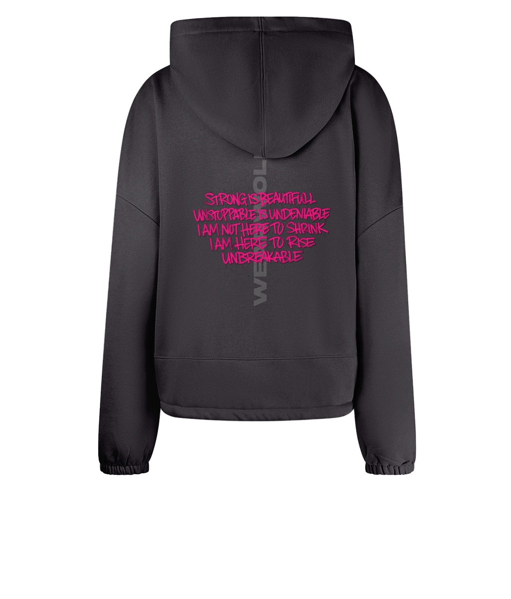 Women's Cropped Oversized Hoodie - Unbreakable Range