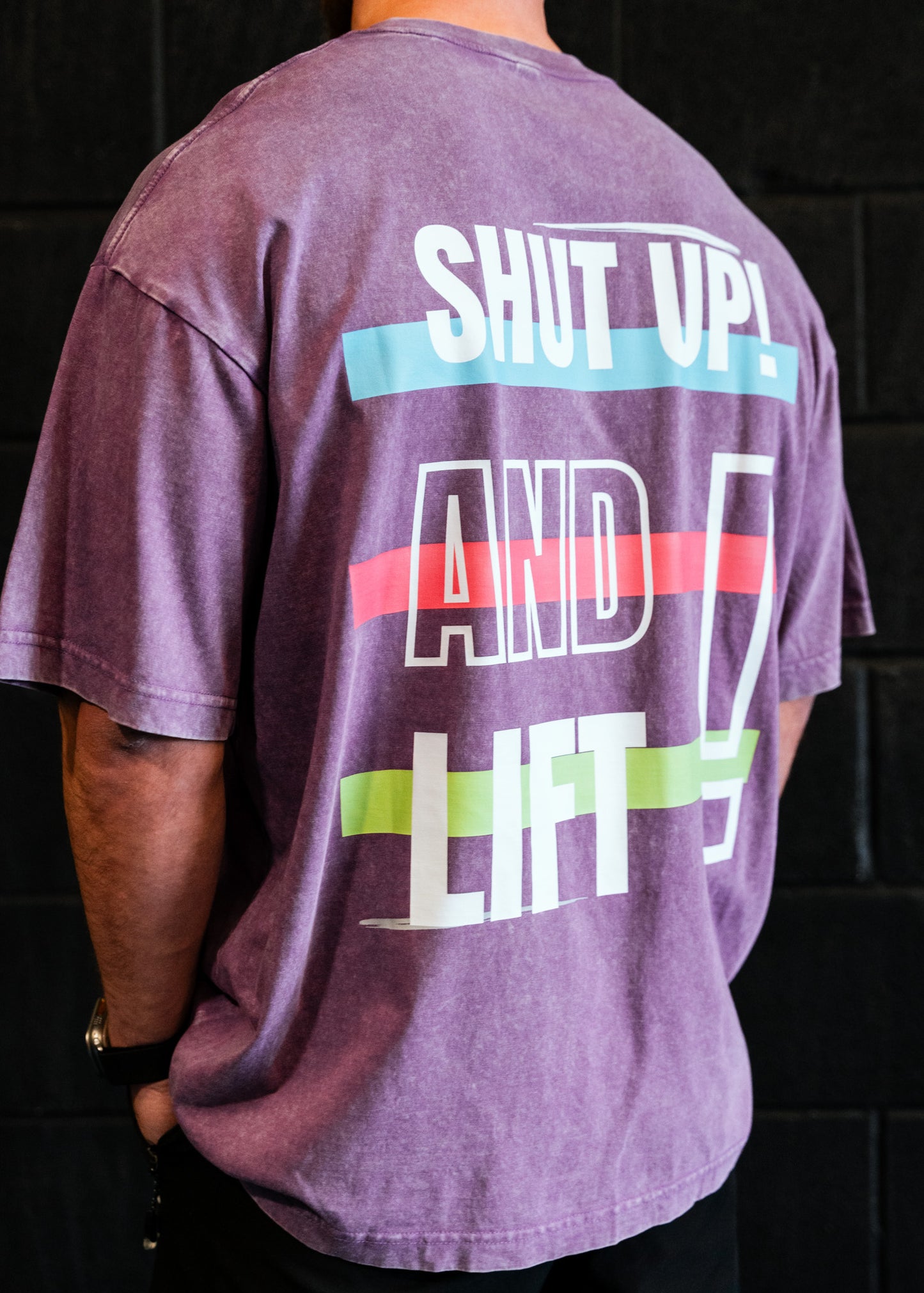 Shut Up & Lift Oversize Tee - Purple