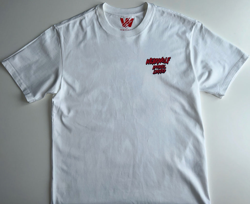 Wolf Design Oversized Tee - White/ Red