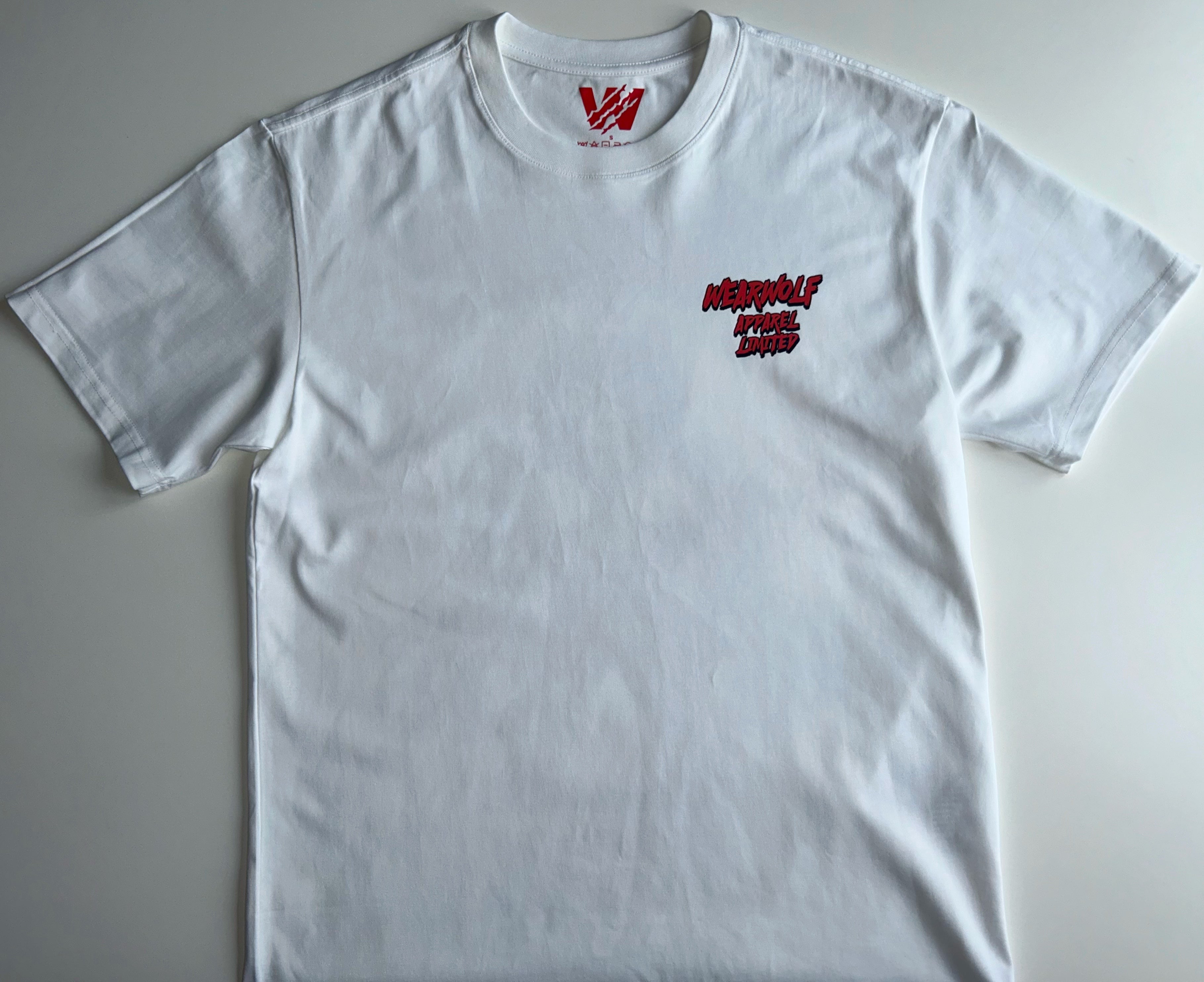 Wolf Design Oversized Tee - White/ Red
