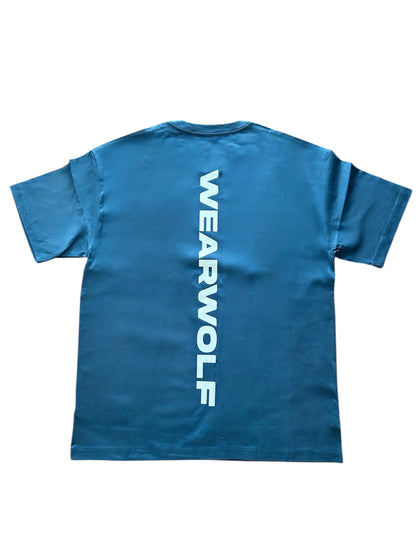 Classic Print Oversized Tee - Blue