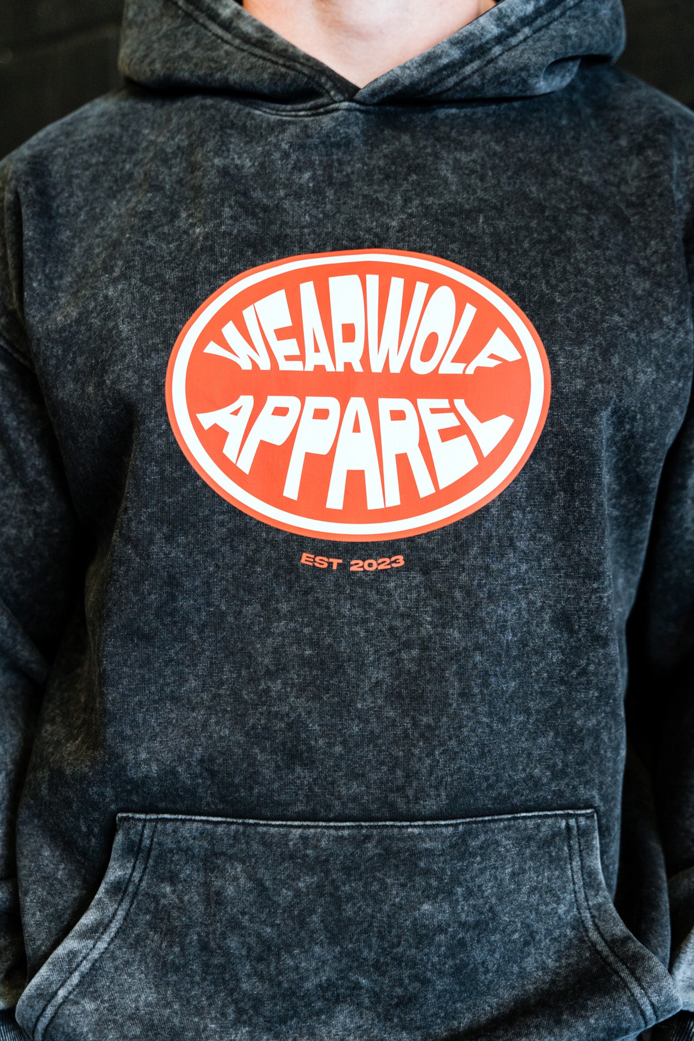 Acid Wash Hoodie - Black