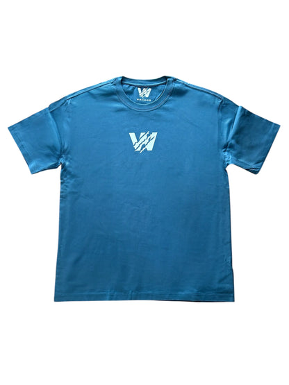 Classic Print Oversized Tee - Blue