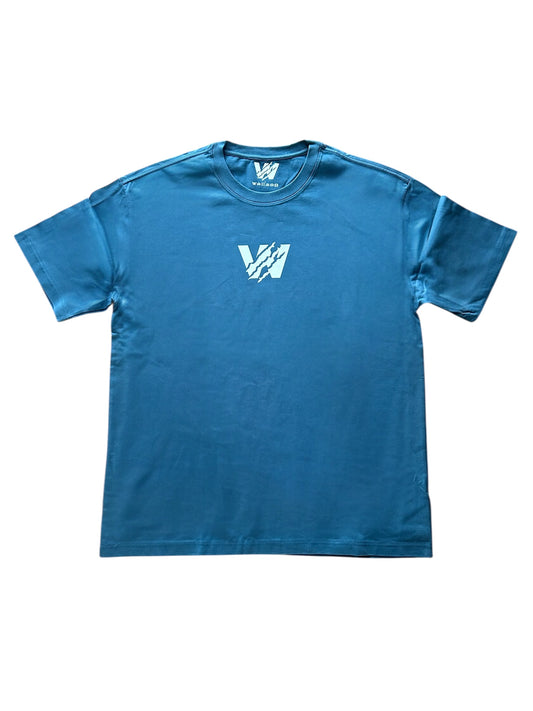 Classic Print Oversized Tee - Blue