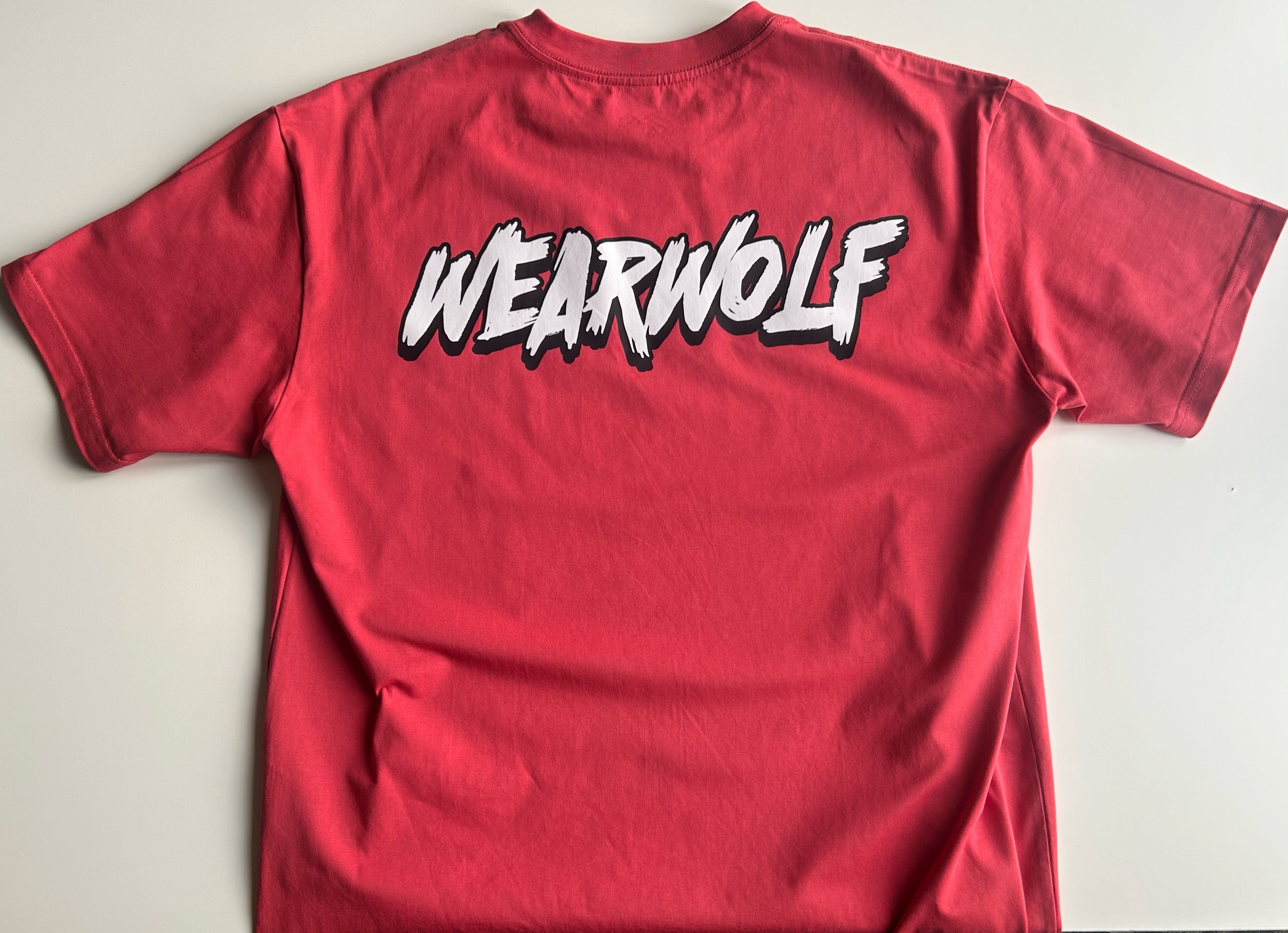 Wolf Design Oversized Tee - Red