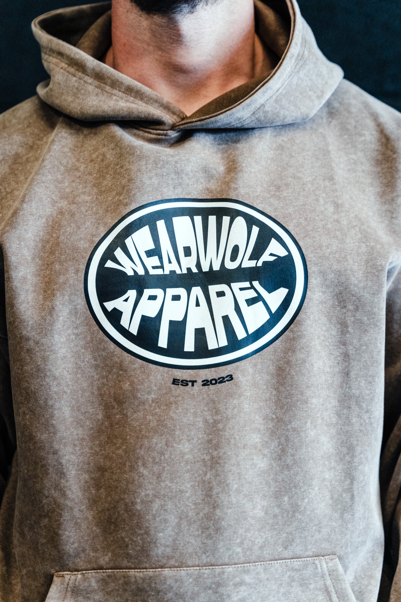 Acid Wash Hoodie - Coffee