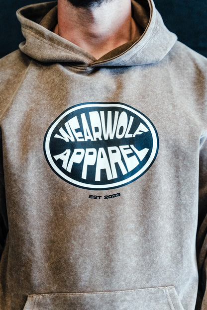 Acid Wash Hoodie - Coffee