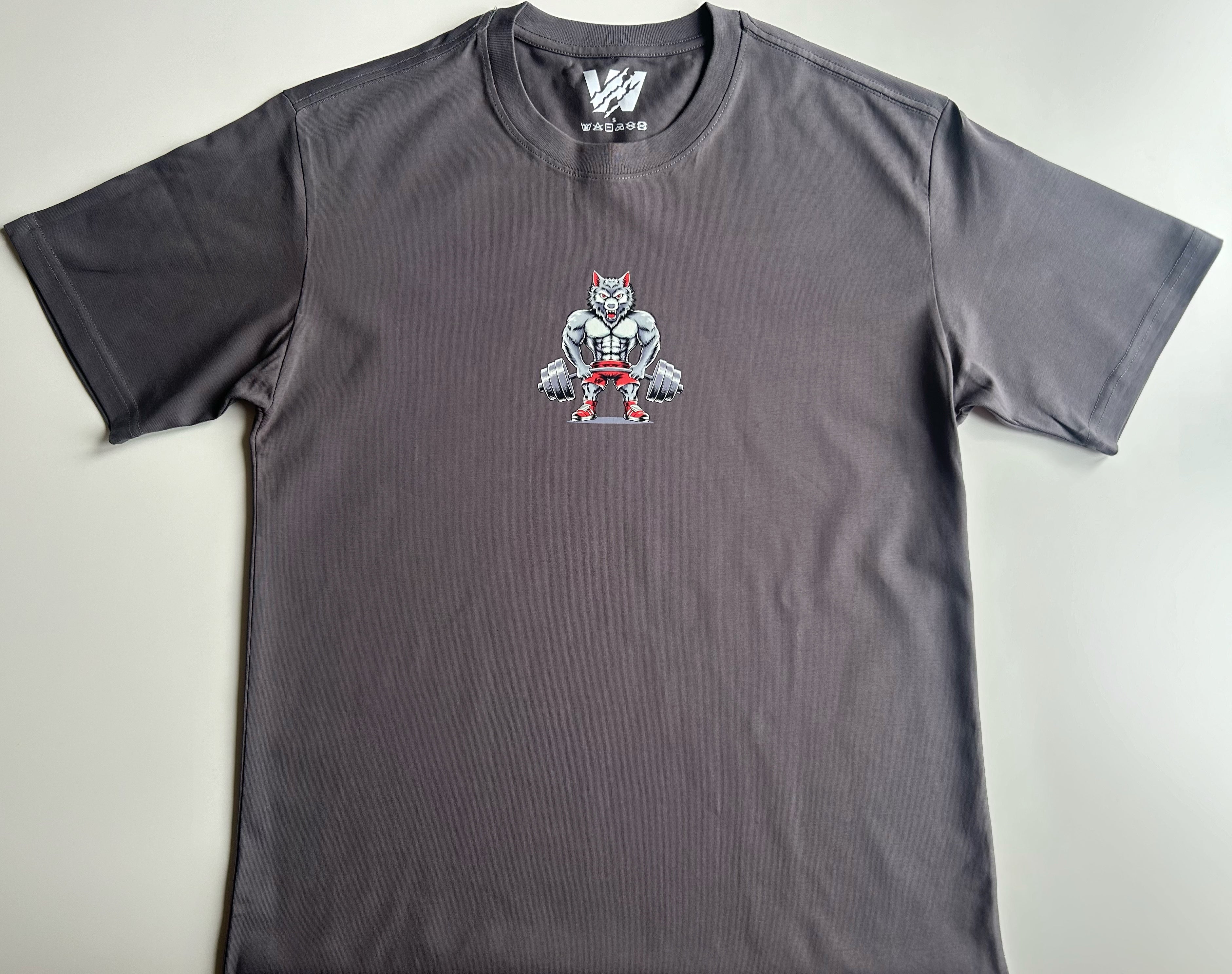 Wolf Design Oversized Tee - Grey