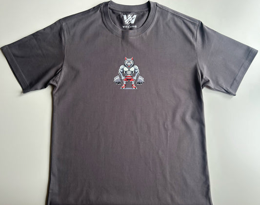 Wolf Design Oversized Tee - Grey