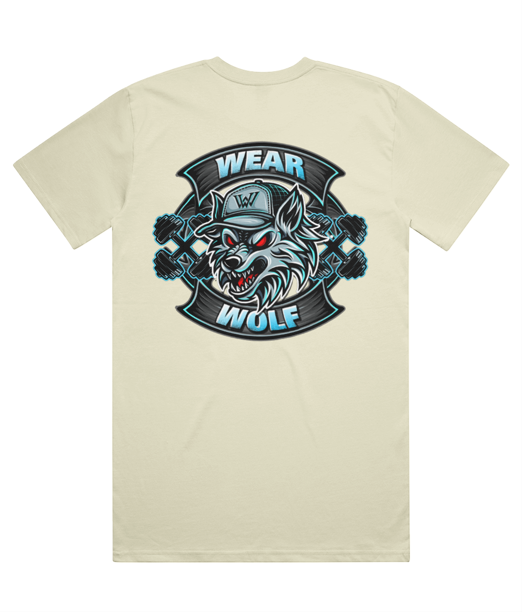 Heavy Premium Oversized Tee - Blue Logo - Wolf Range