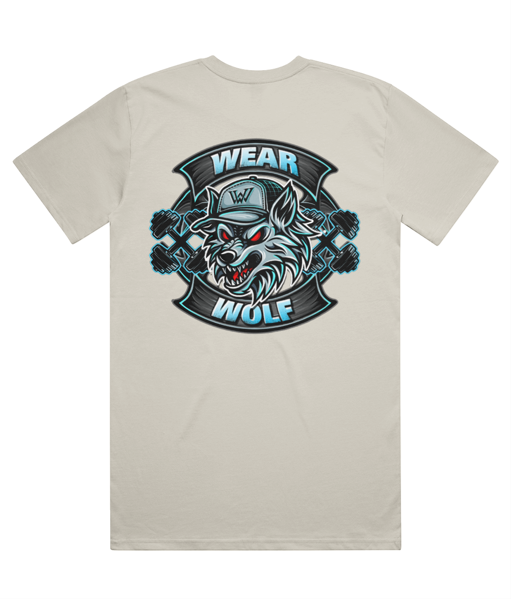 Heavy Premium Oversized Tee - Blue Logo - Wolf Range