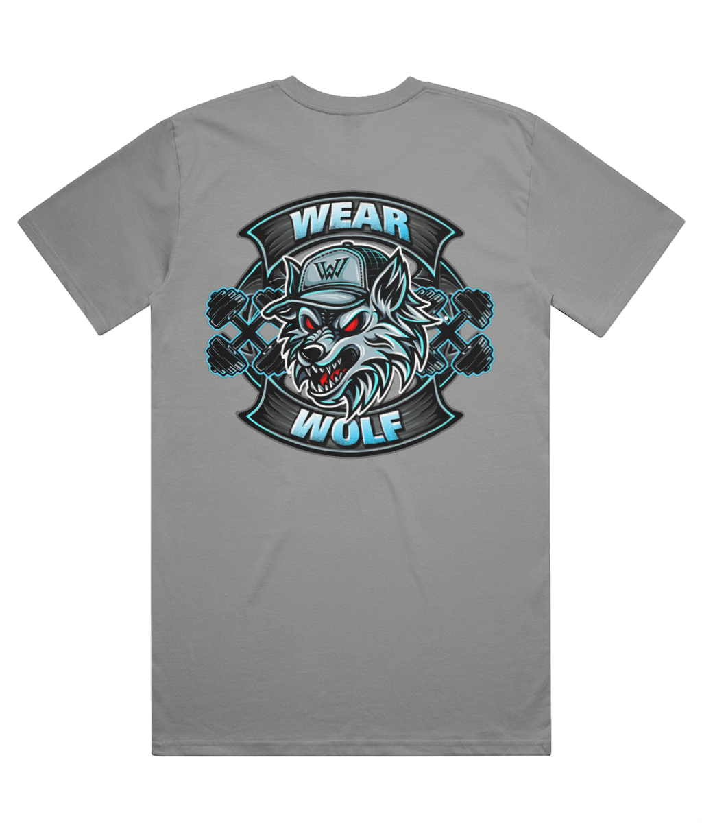 Heavy Premium Oversized Tee - Blue Logo - Wolf Range