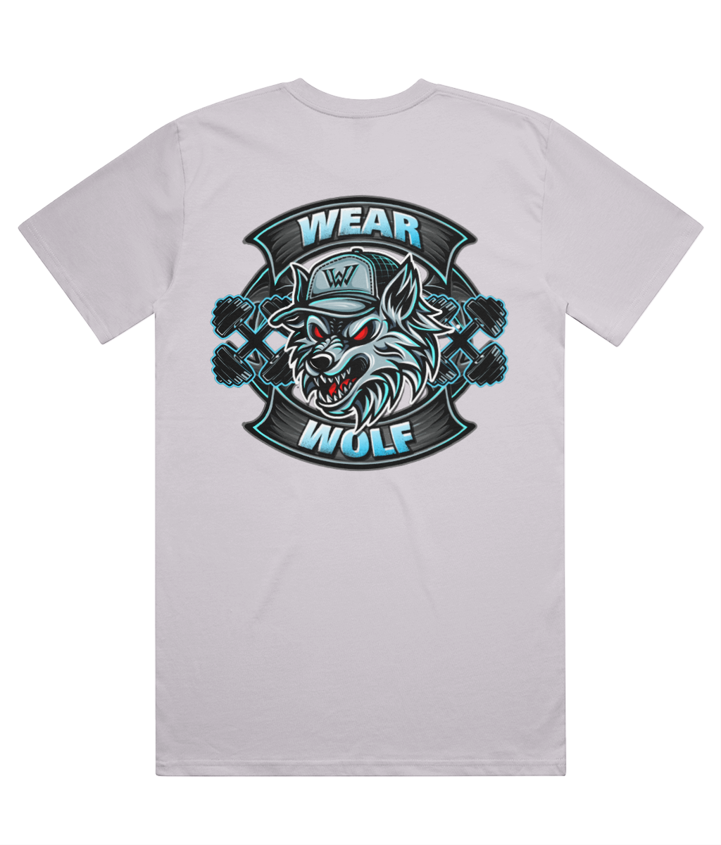 Heavy Premium Oversized Tee - Blue Logo - Wolf Range