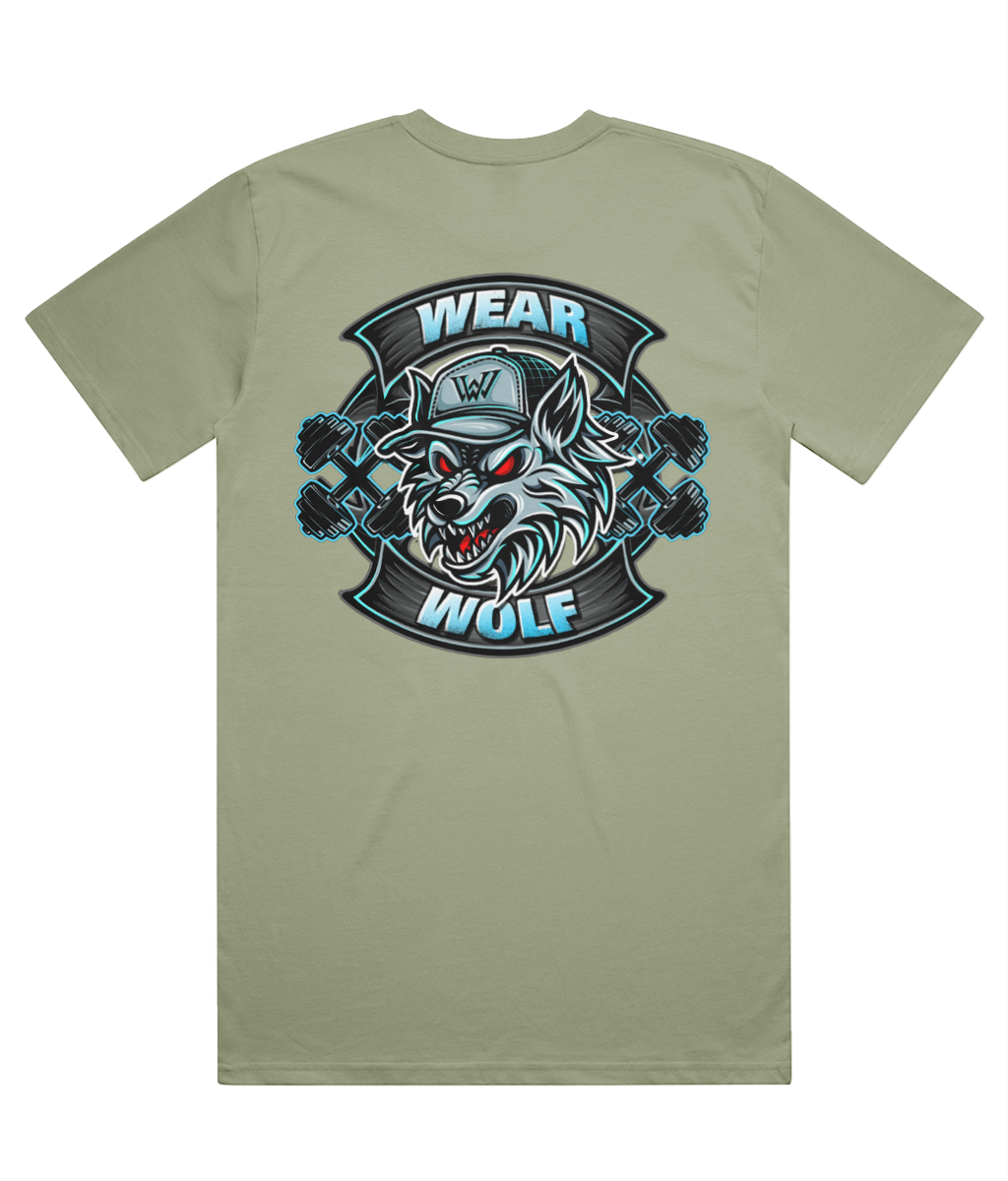 Heavy Premium Oversized Tee - Blue Logo - Wolf Range